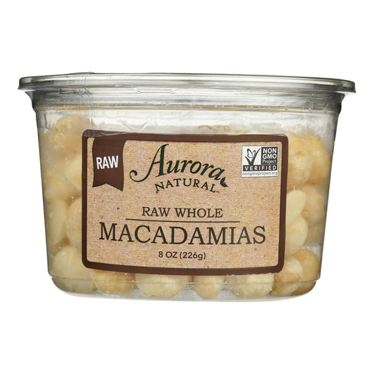 Aurora Natural Products - Raw Whole Macadamias - Case Of 12 - 8 Oz.