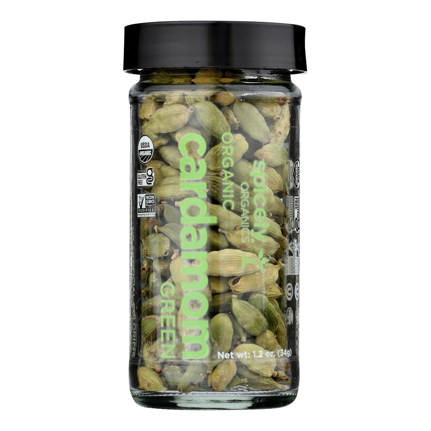 Spicely Organics - Organic Cardamom - Pods Green - Case Of 3 - 1.2 Oz.