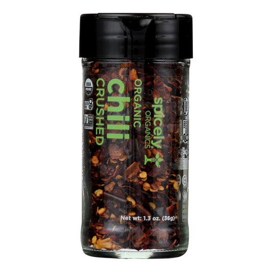 Spicely Organics - Organic Chili - Crushed - Case Of 3 - 1.3 Oz.