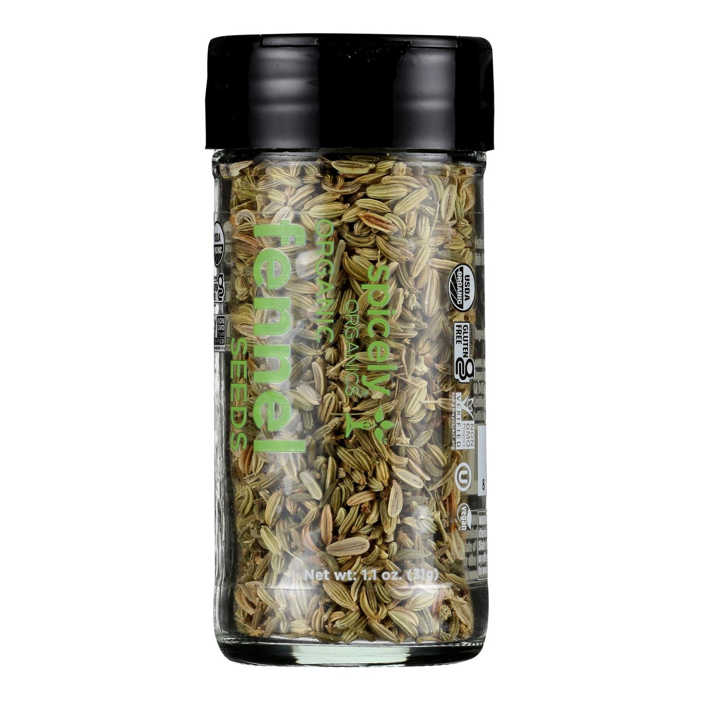 Spicely Organics - Organic Fennel - Seeds - Case Of 3 - 1.1 Oz.